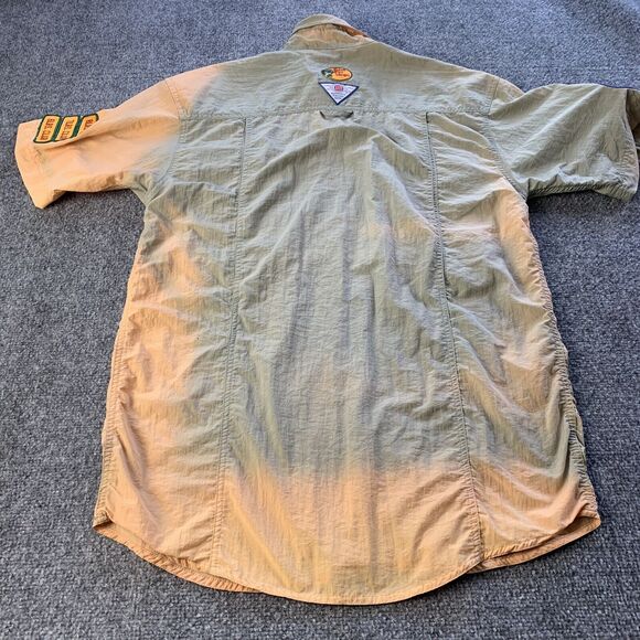 Vintage Penn Reels Mens Shirt Size M Fishing Button Up Embroidered Patches - Picture 2 of 15